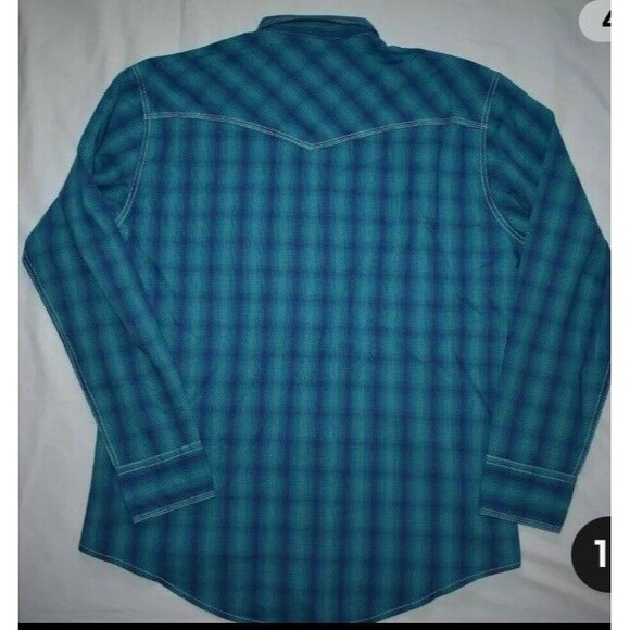 Wrangler Men 20X Advanced Comfort Size Large Plaid Print Lg Sleeve Snap Western - Picture 2 of 3